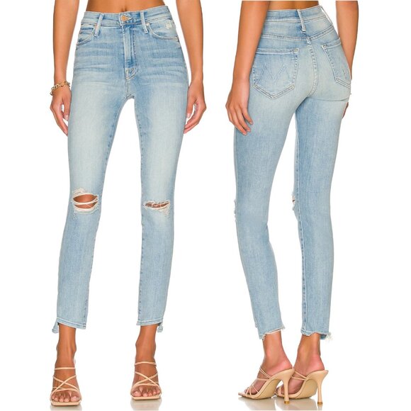 MOTHER The Stunner Zip Ankle Step Chew Jeans Size 29 NWT